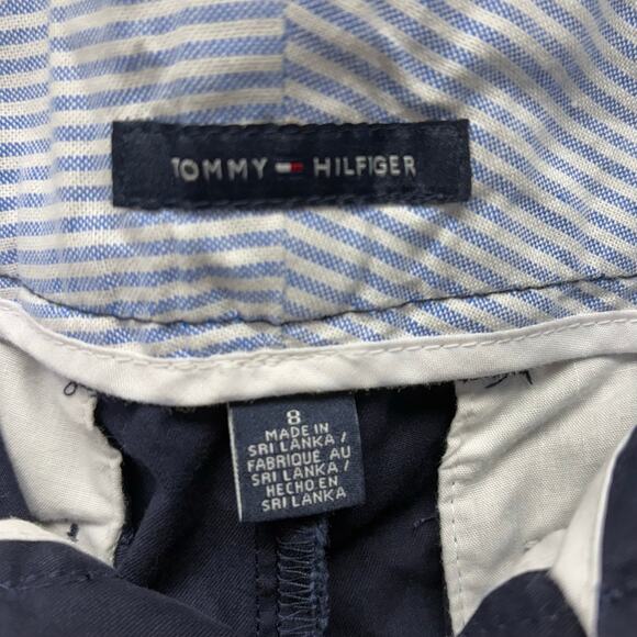 Tommy Hilfiger 100% Cotton Shorts, Navy Blue High Waist Chinos, Women's Size 8 - Picture 4 of 6